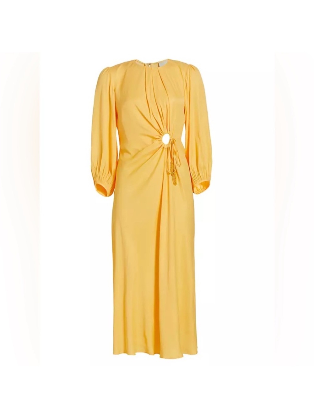 FARM Rio Sunny Yellow Long-Sleeve Midi Dress